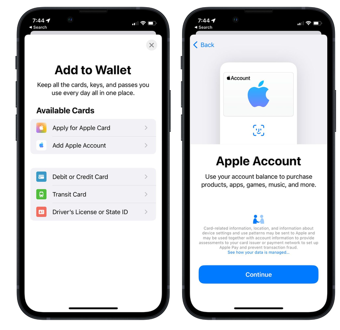 驻马店苹果手机维修分享iOS 15.5钱包App如何添加 Apple 账户 
